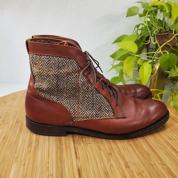 Allen Edmonds Shaker Heights Chilli Brown/Tan Tweed Oxford Dress Boot Men 10 D main image 6